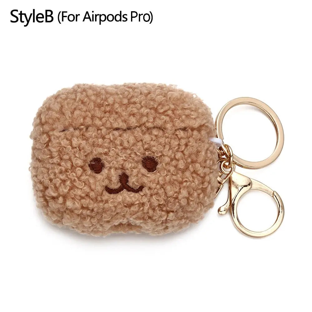 Cute Fluffy Bear Earphone Case Headphone Box Headphones Fur Case Earphone Cover for Apple Airpods 1 2 Pro|Airpods Charging Box