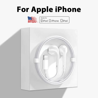 For Apple Original Headphones for Iphone 14 13 12 11 Pro Max Mini Lightning Earphones X XS XR 7 8 plus SE Wired Bluetooth Earbud