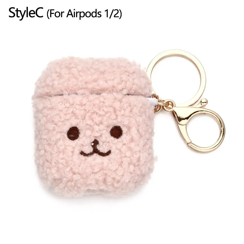 Cute Fluffy Bear Earphone Case Headphone Box Headphones Fur Case Earphone Cover for Apple Airpods 1 2 Pro|Airpods Charging Box