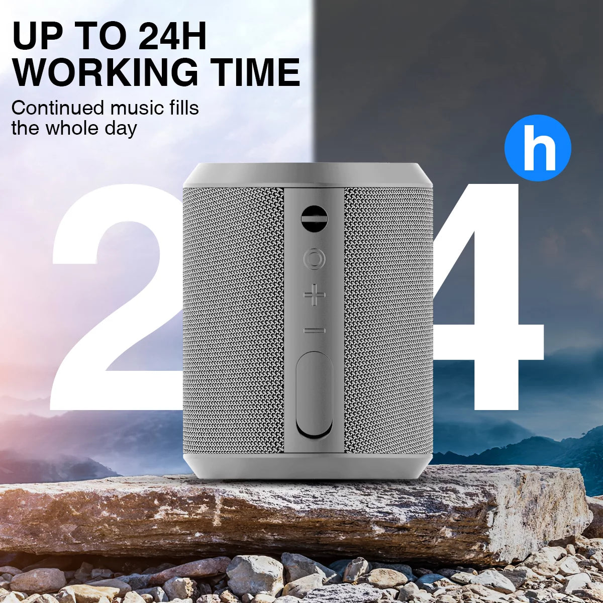 Bluetooth Speaker, 24H Playtime Portable Wireless Bluetooth 5.0 Speaker with Stereo Bass, up to 100 Ft Bluetooth Range, IPX7 Waterproof Mini Bluetooth Speaker