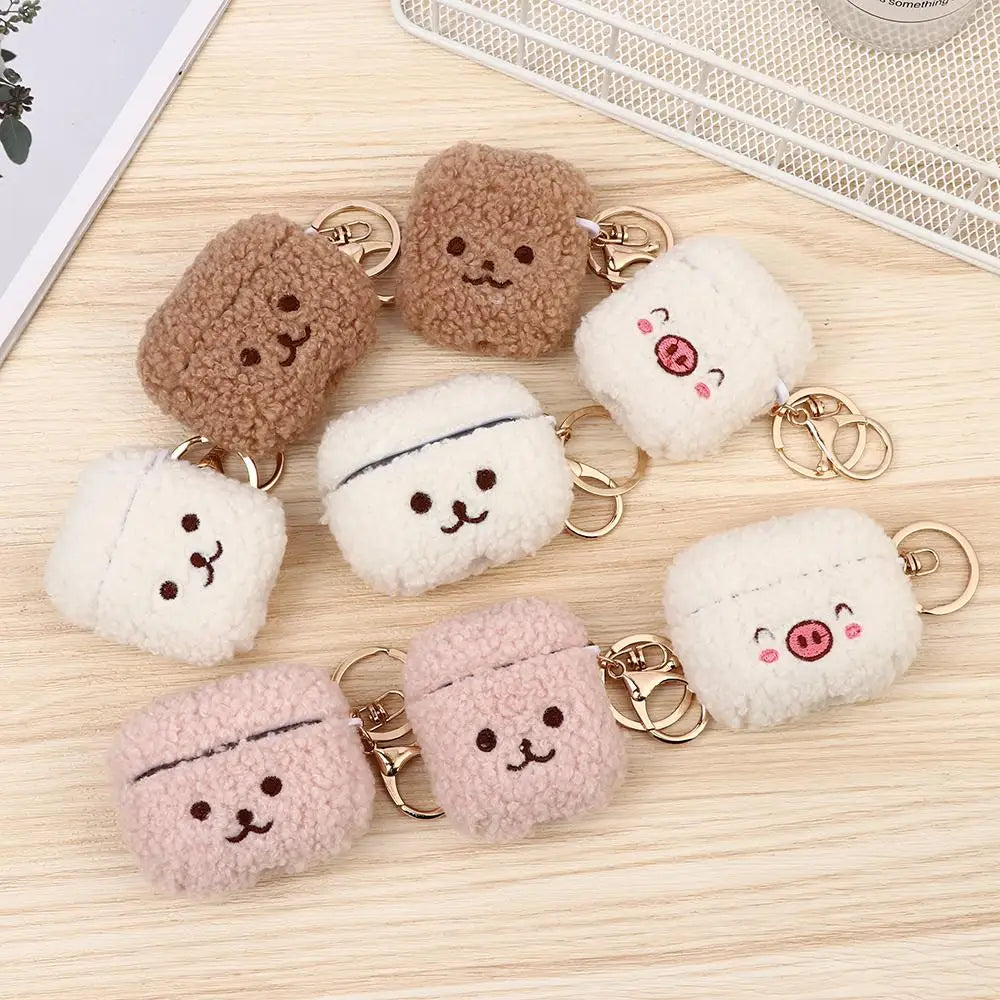 Cute Fluffy Bear Earphone Case Headphone Box Headphones Fur Case Earphone Cover for Apple Airpods 1 2 Pro|Airpods Charging Box