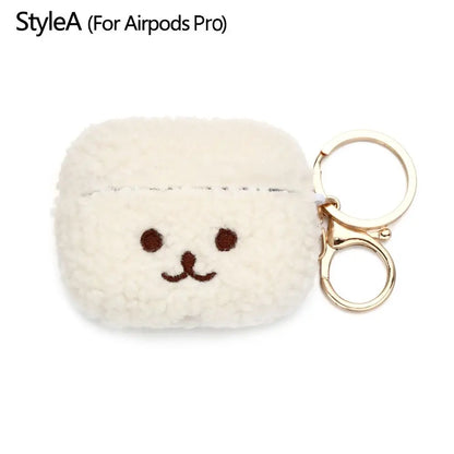 Cute Fluffy Bear Earphone Case Headphone Box Headphones Fur Case Earphone Cover for Apple Airpods 1 2 Pro|Airpods Charging Box