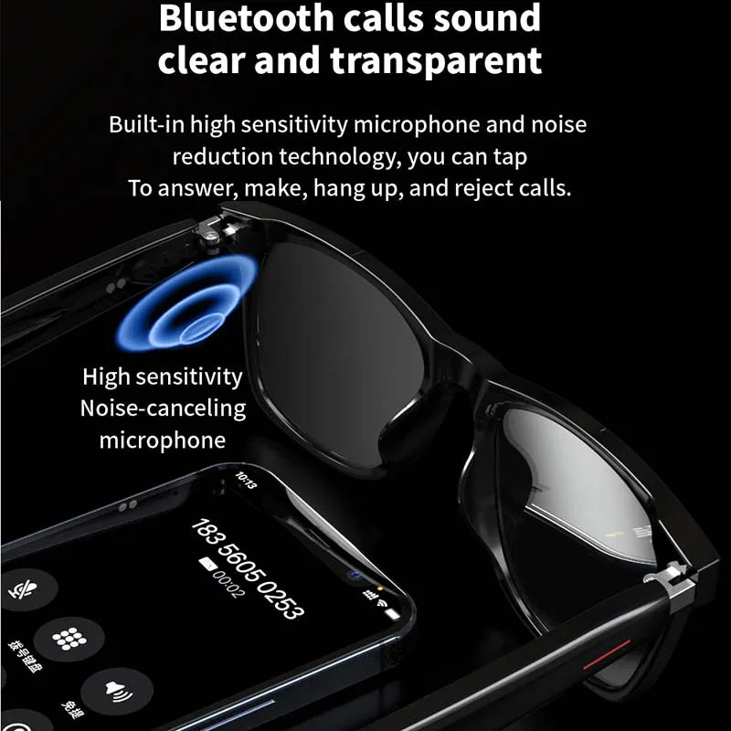 2024 Bluetooth Smart Glasses Wireless Sunglasses Open Ear Headsets Waterproof Hands-Free Calling Sunglasses for Xiaomi Men Women